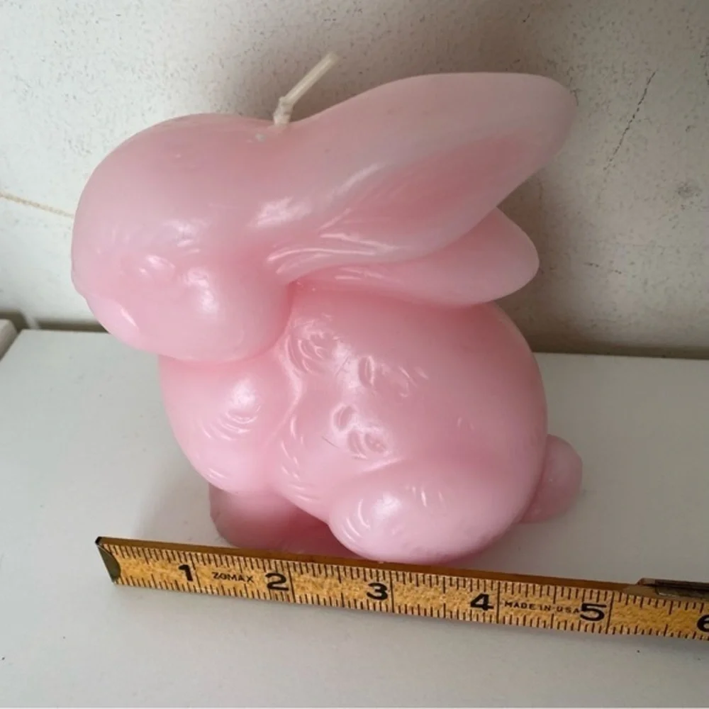 PIER 1 Pink Easter Bunny Rabbit Wax Candles Set of 2